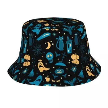 Изготовленные на заказ шляпы-ведра с рисунком тыквы-призрака на Хэллоуин Для мужчин и женщин, Модная летняя пляжная кепка рыбака от солнца