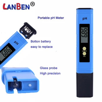 Цифровой pH-тестер, карманная ручка, 0,00-14,00 для измерения pH, портативный pH-метр для воды, аквариума, сада и других жидкостей