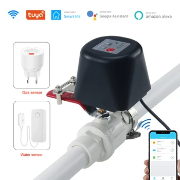 Умный контроллер клапана Tuya Wifi Bluetooth-таймер с датчиком воды/газа Совместим с Alexa Google Assistant SmartLife