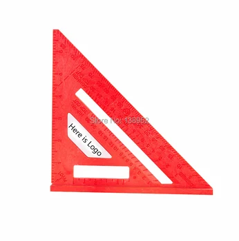 7-дюймовая красная Многофункциональная линейка 45 градусов 90 градусов пластиковая квадратная линейка ABS Треугольник деревообрабатывающий угол квадратная линейка