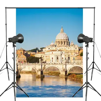 фон для фотосъемки реки Собора Святого Петра размером 5х7 футов, Фон для римской архитектуры, Фон для студии Lanscape