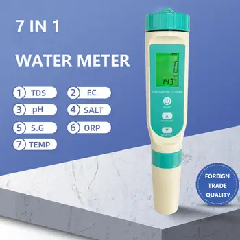 Новый 7 в 1 Измеритель PH/TDS/EC/ORP/Солености/S. G/Температуры C-600 Тестер Качества Воды для Питьевой Воды, Измеритель PH Аквариумов