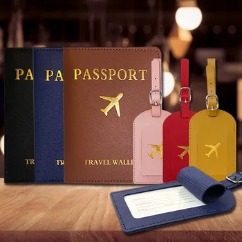 Багажная бирка из искусственной кожи Держатель для паспорта Вертикальный Квадратный держатель для домашней карты Защитный чехол для хранения документов