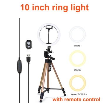 10-дюймовый Кольцевой светильник с Подставкой-Держателем Штатива Mini Led Ring Light для Live aro de luz для Tik Tok для Видео / Фотографии YouTube