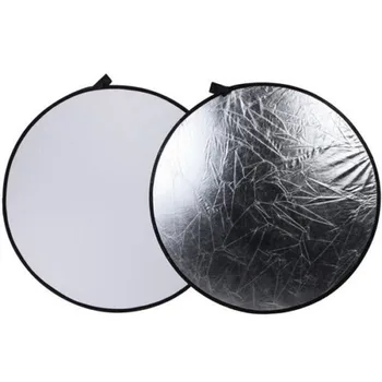 80 см 2 в 1 Серебристо-белый Складной круглый отражатель для фотосъемки Рассеиватель света для зеркальных фото и студийных камер
