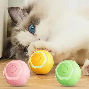 Игрушка с катящимся шариком 2 режима, устойчивая к укусам, умная игрушка для кошек, перезаряжаемая Умная электрическая интерактивная игрушка для катящихся шариков для кошек, товары для домашних животных