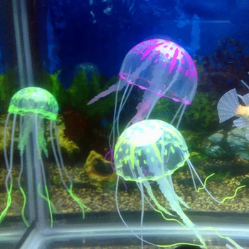 Случайный орнамент в виде искусственных аквариумных медуз, декор со светящимся эффектом, украшение для аквариума, товары для водных животных, аксессуары для дома