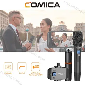 Портативный беспроводной микрофон Comica CVM-WS50 (H), микрофон для смартфонов, микрофон для зеркальных фотокамер iPhone Huawei, речь для интервью, презентации