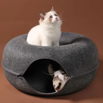 Туннель для кошек, интерактивная игровая игрушка, Кошачья кровать, игрушки для помещений двойного назначения, товары для тренировки котенка, игрушка для дрессировки кошки