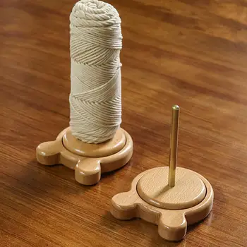 Вращающаяся катушка для шерсти из букового дерева, деревянный дозатор пряжи, устройство для намотки швейных ниток, повышающее эффективность вязания, вращающаяся катушка для пряжи