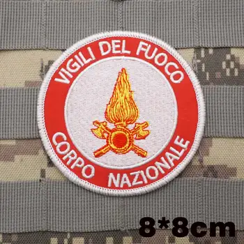Военно-тактические нашивки Vigili Del Fuoco, Нарукавная повязка, Значок на рюкзаке с крючком для одежды