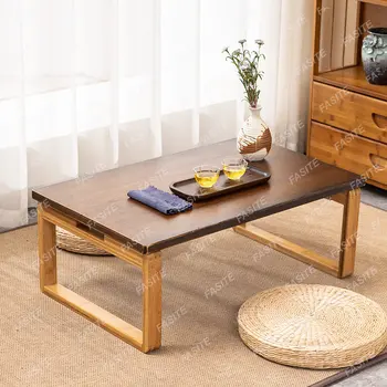 Домашний Складной столик с низким полом, современный минималистичный журнальный столик с татами, Мебель из массива Дерева, Японский чайный столик для гостиной