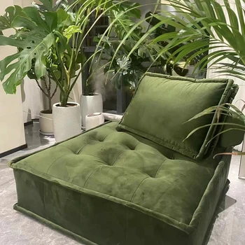 Легкий роскошный голландский флисовый блок тофу ленивый диван маленькая квадратная гостиная кресло для отдыха спальня модульный диван пол