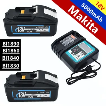 100% оригинальный Makita Bl1890 Bl1860 Bl1840 Bl1830 18V 5000mAh альтернативный литий-ионный аккумулятор со светодиодным индикатором фактической емкости 5.0