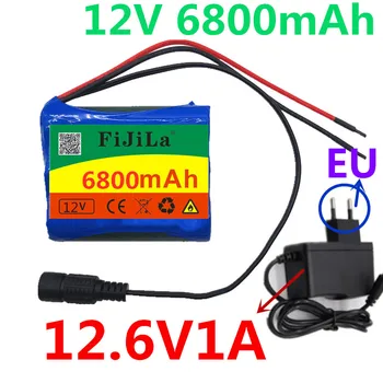 2020 12V 6800mAh 18650 Литий-ионная Аккумуляторная батарея для Камеры видеонаблюдения 3A Батареи + 12.6V Зарядное Устройство EU US + Бесплатные покупки