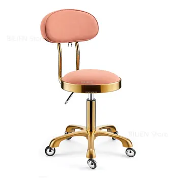 Парикмахерские кресла из нержавеющей стали, Современное кресло для салона красоты, Роскошный Профессиональный Вращающийся подъемник, Круглый стул, мебель colchones HY
