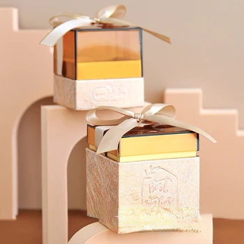 Акриловая коробка для конфет В Европейском стиле Свадебная Полупрозрачная Подарочная коробка Свадебные Принадлежности