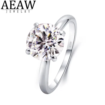 Женское кольцо с муассанитом из белого золота AEA 3 карата 14 карат, драгоценный камень муассанит, роскошные ювелирные изделия для свадебной вечеринки, подарок