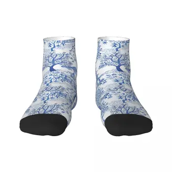 Носки Pagoda Forest Dress для мужчин и женщин, теплые модные Синие Носки Delft Vintage Chinoiserie Crew Socks
