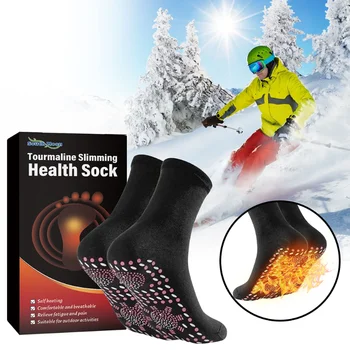 Зимние теплые самонагревающиеся носки, нескользящие магнитные носки с подогревом, Массажные носки, защита от переутомления, Супинатор для кемпинга, пеших прогулок, катания на лыжах