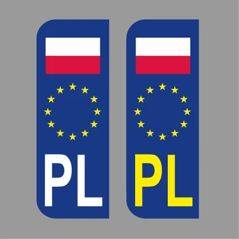 2 х виниловых наклеек на автомобильные номерные знаки Польши и Европы не из ЕС Подходит для всех номерных знаков стандартного размера PL