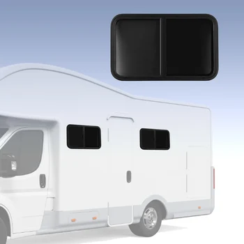 Окно фургона с закругленным углом в двухтактном стиле, защищенное от ультрафиолета, черное порошковое покрытие для инженерного автомобиля Camper