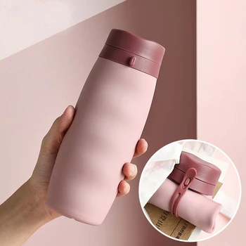 Спортивная портативная Креативная силиконовая Складная чашка для путешествий на открытом воздухе, складная бутылка 600 мл Botellas De Agua