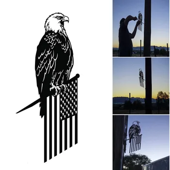 Украшение Freedom Eagle Металлические птицы, декор двора, Настенная скульптура для сада, Патио, Дерево на заднем дворе