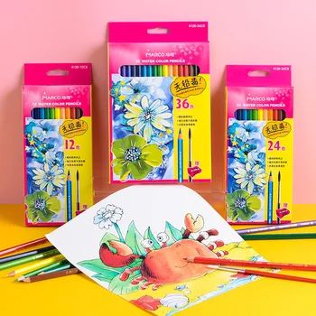 Маслянистые нетоксичные цветные карандаши 36 цветов в упаковке, 24/36 водорастворимых стандартных деревянных ручек для рисования, канцелярские принадлежности для школьных эскизов