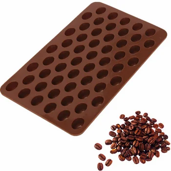 Высококачественная шоколадная форма Силиконовая форма для шоколада и кофейных зерен, Конфетный торт, сладости, Сахарная форма с 55 полостями, коврик для выпечки торта