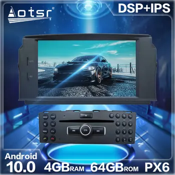 Aotsr Android 10,0 4 + 64G Автомобильное Радио GPS Навигация DSP Для MERCEDES BENZ C Class C180 C200 C230 W204 2008 + Мультимедийный DVD-плеер
