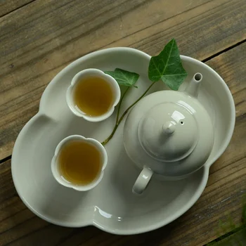 Керамика ручной работы, трава, Дерево, Серая Глазурь, Маленький Поднос для заваривания чая, Простые Наборы для заваривания чая, Чайный сервиз Кунг-фу, Чайный столик для чайной церемонии Dim Su