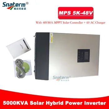 Гибридный солнечный инвертор MPS 5KVA 4000 Вт от сети 48 В постоянного тока до 230 В Переменного тока 50 Гц/60 Гц с Солнечным Контроллером MPPT 48 В 80A и зарядным устройством переменного тока 60A
