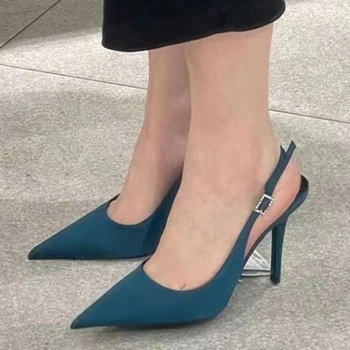 Женская обувь 2023, Летняя Пикантная женская обувь на высоком каблуке с односложной пряжкой, женские туфли на высоком каблуке для вечеринок, офисные туфли Baotou, однотонные женские туфли на высоком каблуке, Zapatos