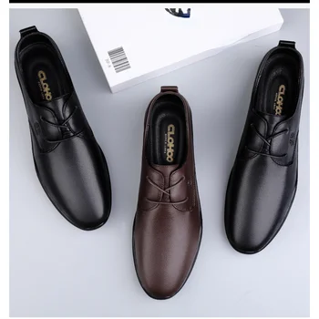 Высококачественная мужская обувь на мягкой подошве, На шнуровке, Деловая Повседневная кожаная обувь, Удобные четырехсезонные тонкие туфли Для вождения.