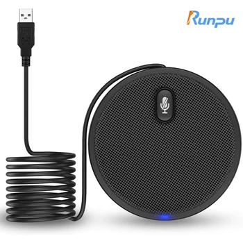 Всенаправленный конденсаторный микрофон Runpu USB для совещаний, деловых конференций, компьютера, ноутбука, голосового чата, видеоигр в прямом эфире