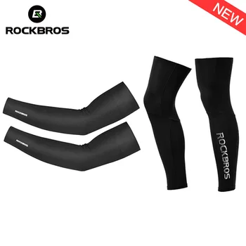 ROCKBROS Ice Silk Гетры из лайкры UV400 Защита ног для велоспорта, наколенник для летнего фитнеса, для бега, для гонок на MTB велосипеде, рукав для ног