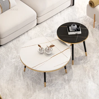 Журнальный столик Nordic Rock Board Минималистичная Современная мебель для дома в гостиной, Мини-круглый столик, Легкие Роскошные Креативные журнальные столики
