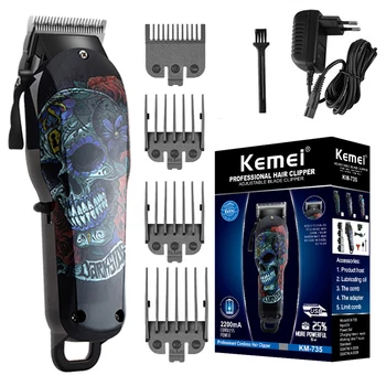 Kemei KM-735 Профессиональная машинка для стрижки волос, регулируемая электрическая машинка для стрижки волос, мужская электрическая мощная борода, перезаряжаемая машинка для стрижки волос