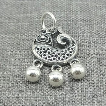 2шт из стерлингового серебра 925 пробы с окисленными рыбными подвесками с шариковыми каплями для ожерелья и браслета
