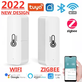 Tuya Smart Wifi ZigBee 3.0 Интеллектуальный датчик температуры и влажности для мониторинга напоминания Работает приложение Alexa Google Home Smart Life и т.д.