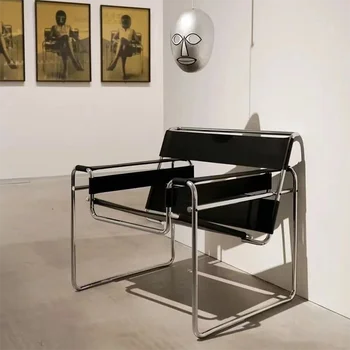 Кожаные дизайнерские кресла для гостиной Relax, кресло для отдыха со спинкой и подлокотниками, шезлонг, современная мебель середины века