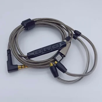 Кабель MMCX с гибким разъемом 3,5 мм для обновления аудиокабеля IE600 IE900 с микрофоном