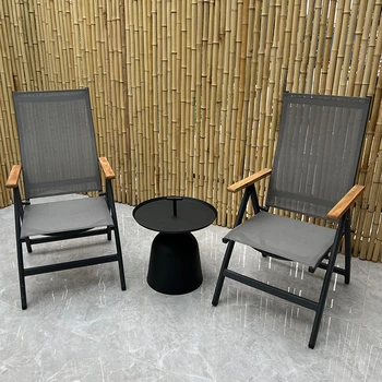 Современные простые наборы садовой мебели Для отдыха, Балкон, Садовые столы и стулья для виллы на открытом воздухе, наборы для кафе и столовой
