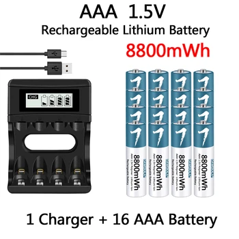 Аккумулятор AAA 1,5 В, перезаряжаемый полимерный литий-ионный аккумулятор, аккумулятор AAA для мыши с дистанционным управлением, электрическая игрушка с USB-зарядным устройством