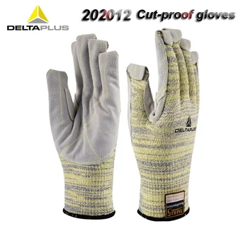 Защитные перчатки DELTAPLUS 5LV, защищающие от порезов, перчатки из воловьей кожи, укрепленные арамидным волокном, могут укоротить защитные перчатки От ожогов
