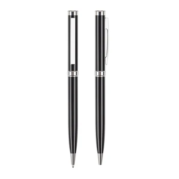 1 Пара мужских фирменных гелевых ручек 0,5 мм Металлическая шариковая ручка с закруткой, быстросохнущие черные чернила, гладкий наконечник для рисования, рисования, рисования