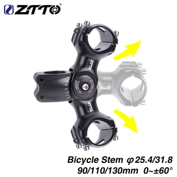 Велосипед ZTTO Регулируемый стержень 31,8 мм 25,4 мм 60 стояк 90 110 130 мм подходит для XC MTB горная дорога городской велосипед Велосипедная часть
