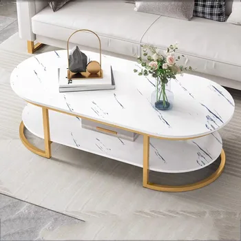 Дизайн хранения Роскошные журнальные столики для гостиной, столовая, круглые тумбочки с мраморным дизайном, деревянная мебель для дома Mesa Bajas